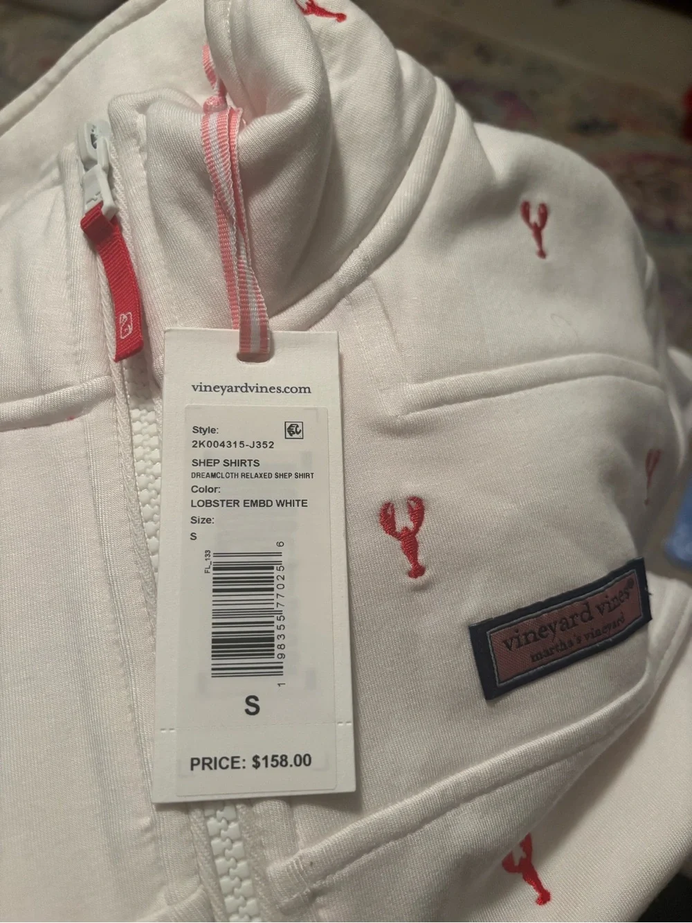 Vineyard Vines Dreamcloth Quarter Zip Pullover with lobster embroidery - Picture 8 of 10